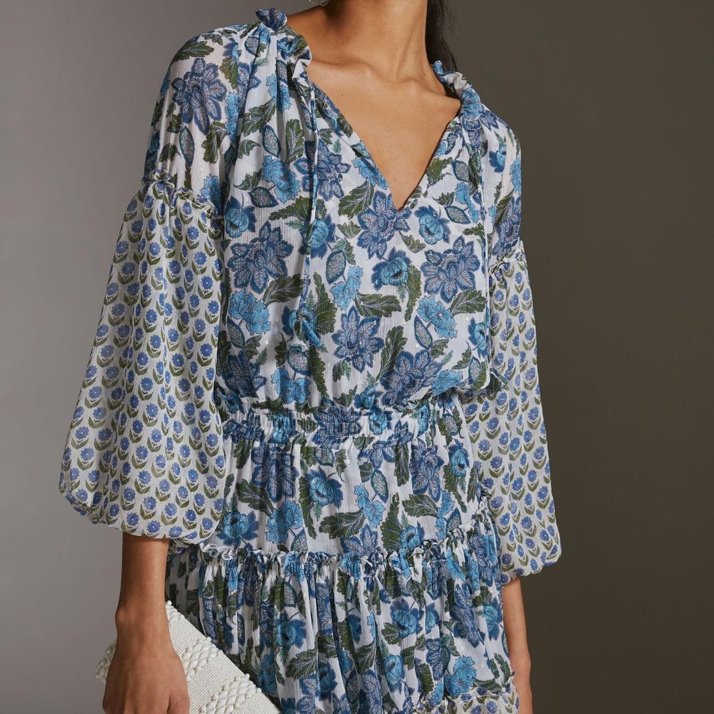 MISA Los Angeles Elisabetta Ruffle Mini Dress, Size M
